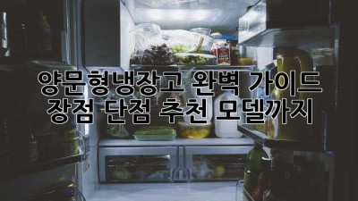 양문형냉장고 완벽 가이드: 장점, 단점, 추천 모델까지!